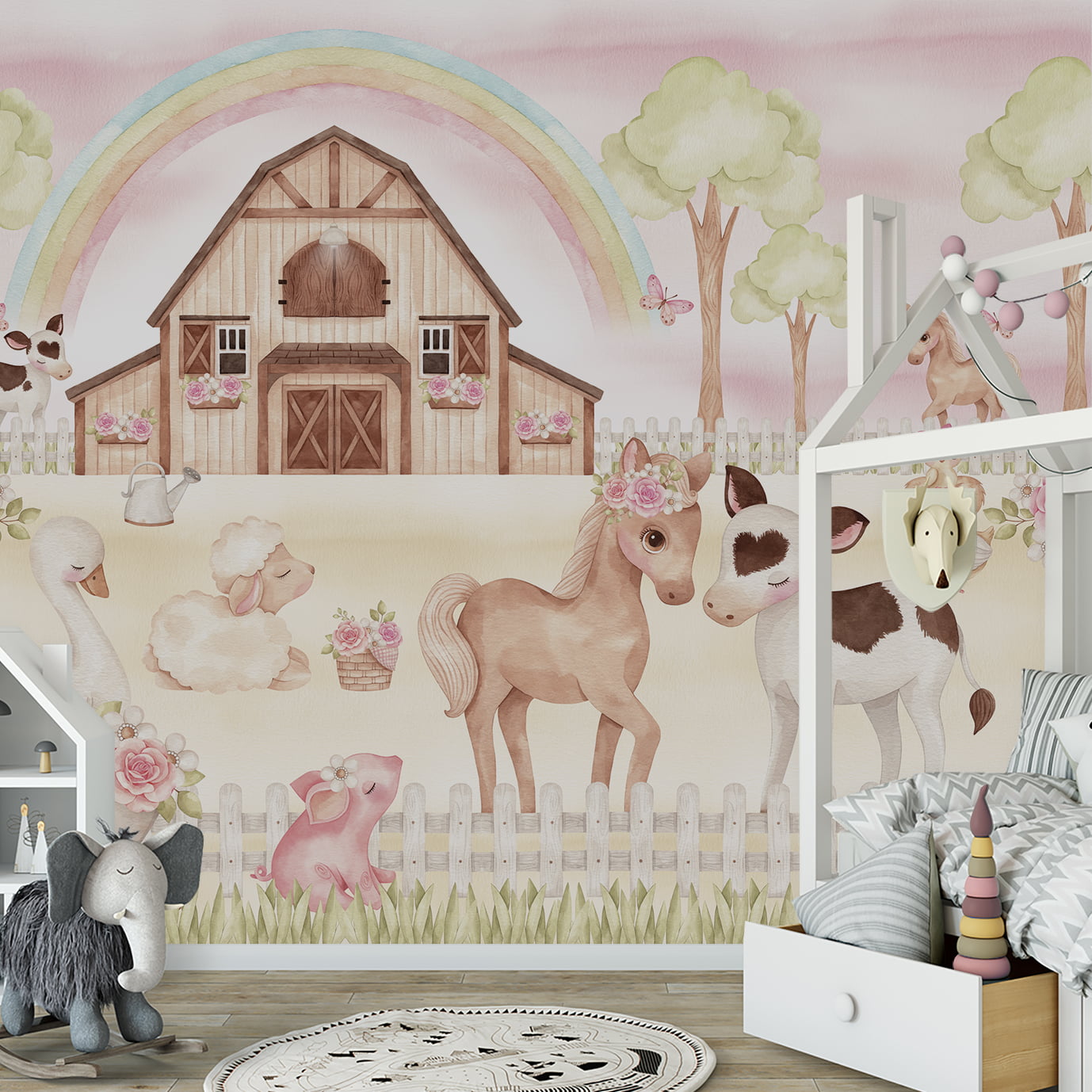 Papel de Parede Infantil Fazendinha