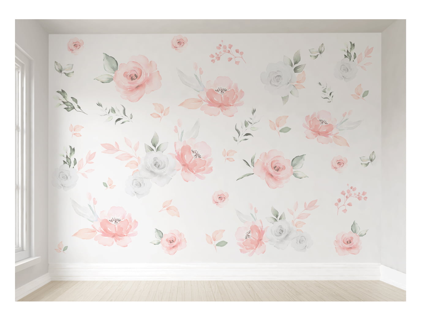 Papel de Parede Infantil Floral Rosas