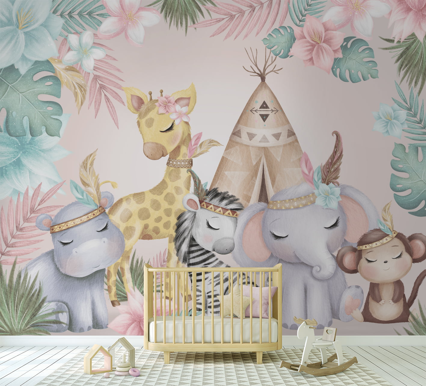 Papel de Parede Infantil Safari Índios