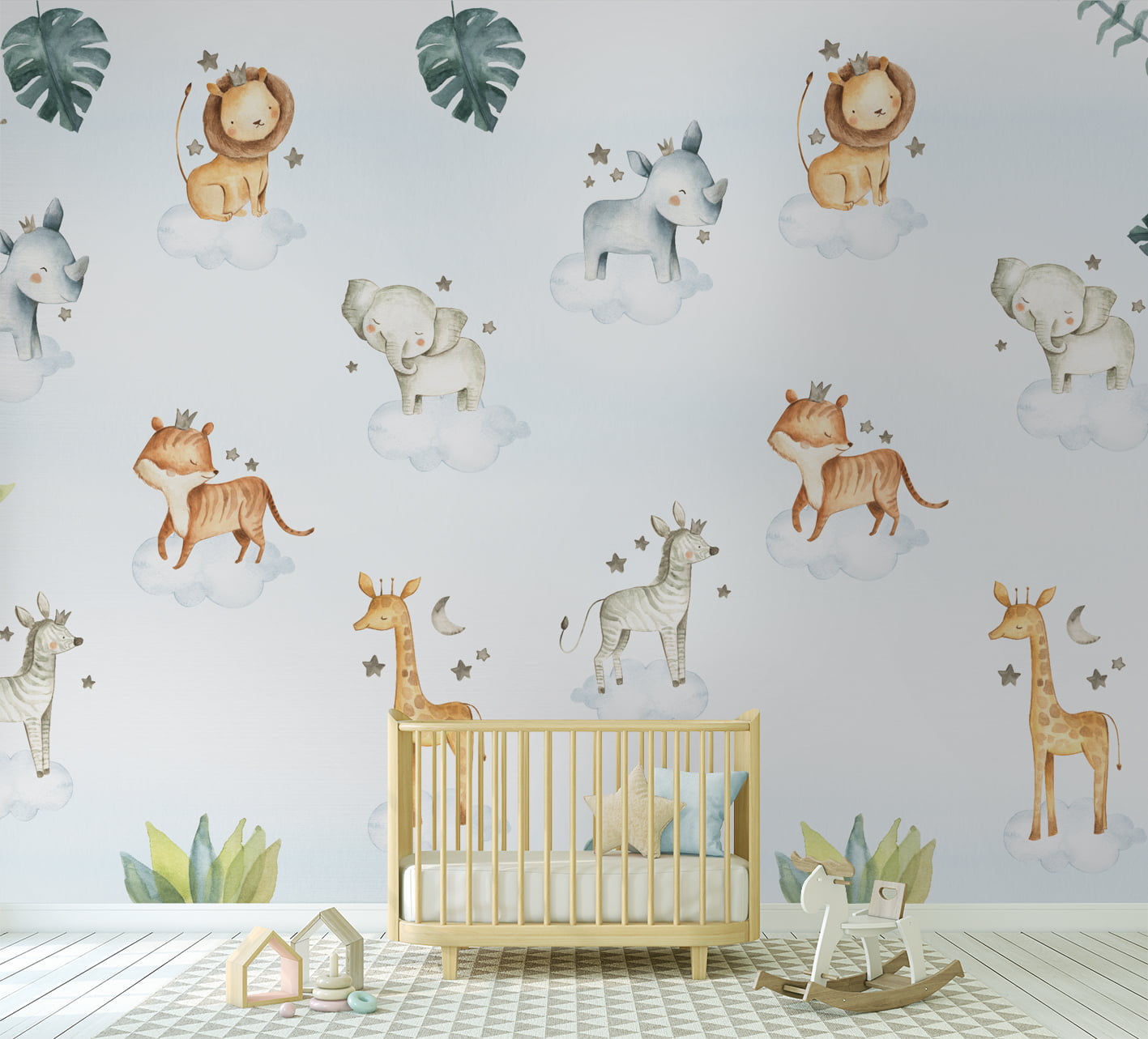 Papel de Parede Infantil Safari Aquarela