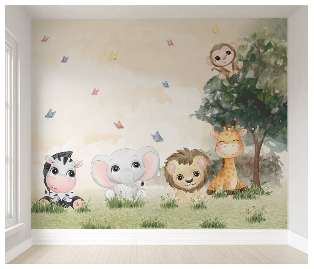 Papel de Parede Infantil Safari Baby