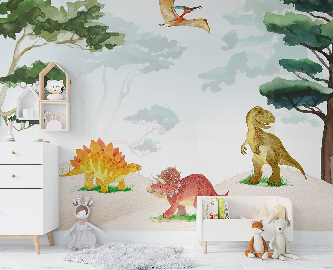 Papel de parede Infantil Safari Dinossauros