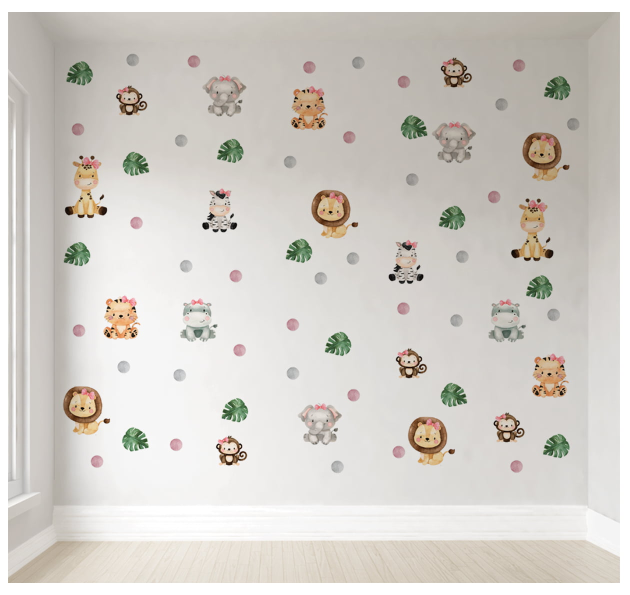 Papel de Parede Safári Menina Floral Animais Zebra