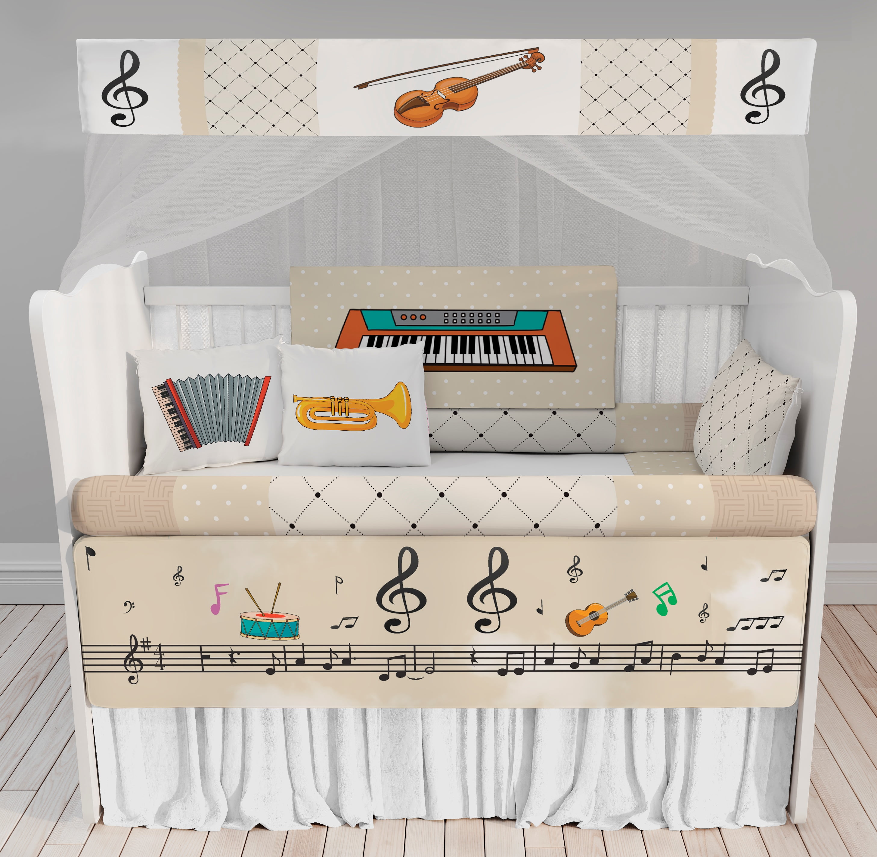 Kit Berço Enxoval de Bebê Safari Musical Bege KT151 Papel de parede  infantil, Enxovais para Bebê, Kits Berço, Kit Cama, faixa decorativa, régua do crescimento, quadros decorativos infantil.