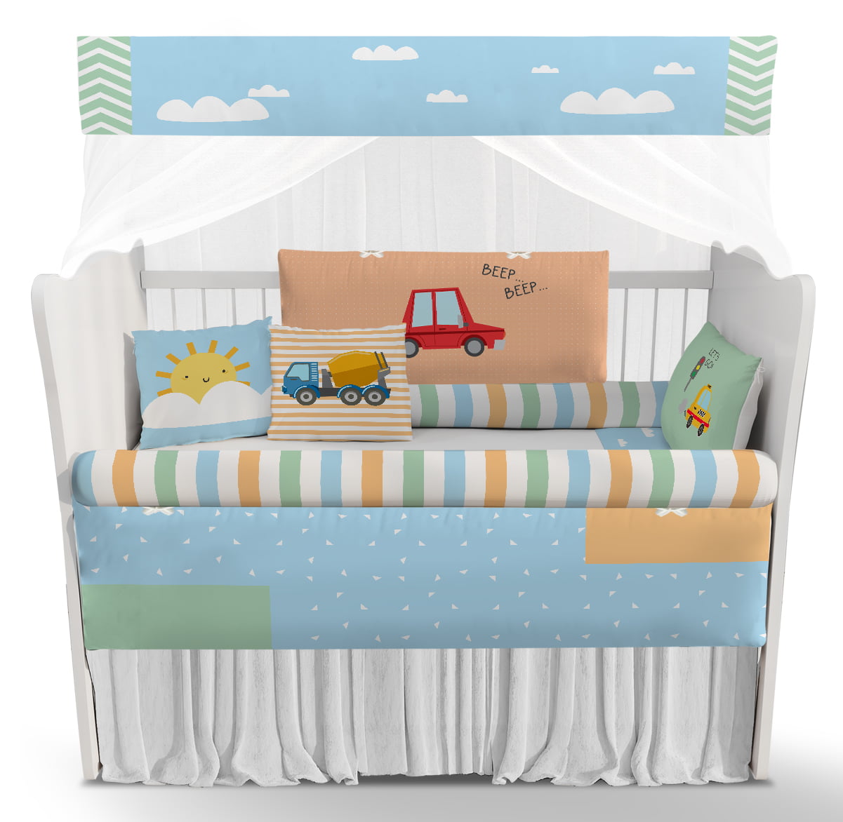 Kit Berço Enxoval de Bebê Carros Menino Azul KT697 Papel de parede  infantil, Enxovais para Bebê, Kits Berço, Kit Cama, faixa decorativa, régua do crescimento, quadros decorativos infantil.