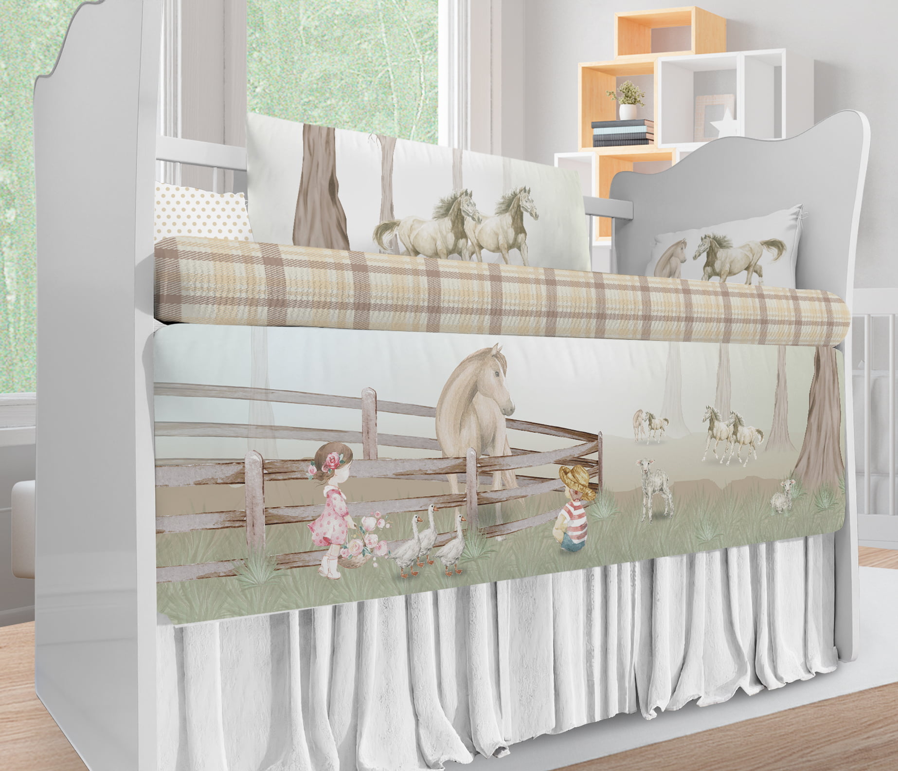 Kit de Berço Enxoval de Bebê Fazendinha para Quarto de Bebê