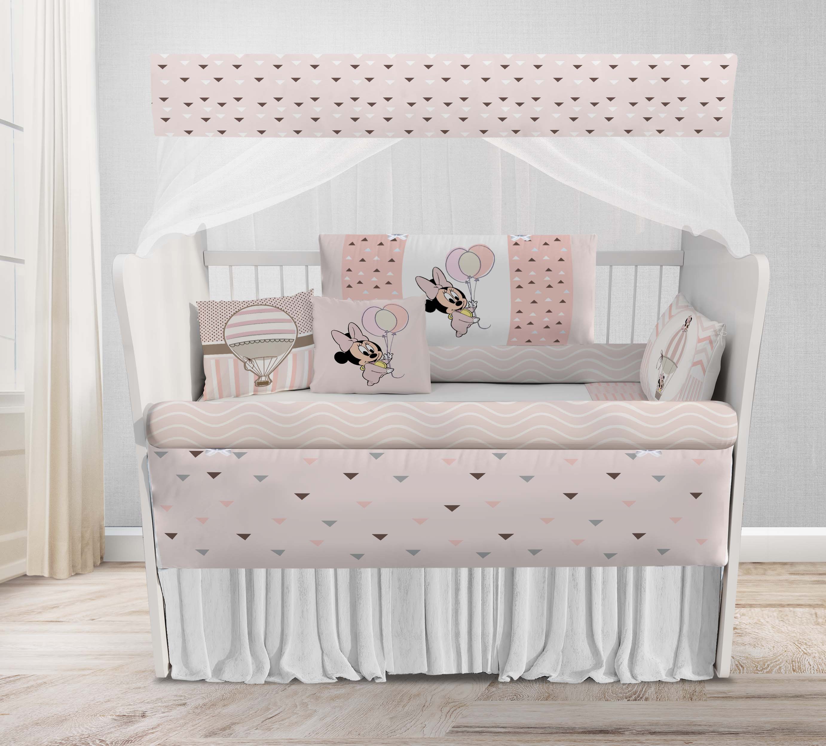 Kit Berço Enxoval de Bebê Minnie Rosa