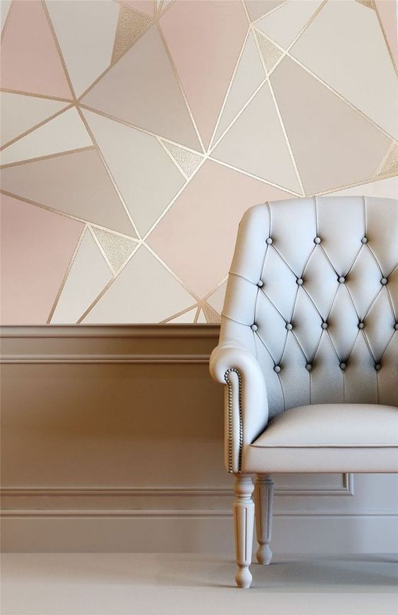 Papel de Parede Geométrico Rosa Linha Home - VRHOME03