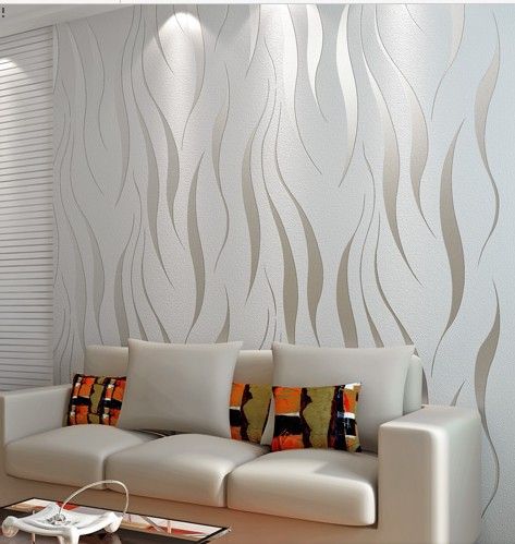 Papel de Parede Texturizado Ondas Branco Cinza Linha Home - VRHOME05