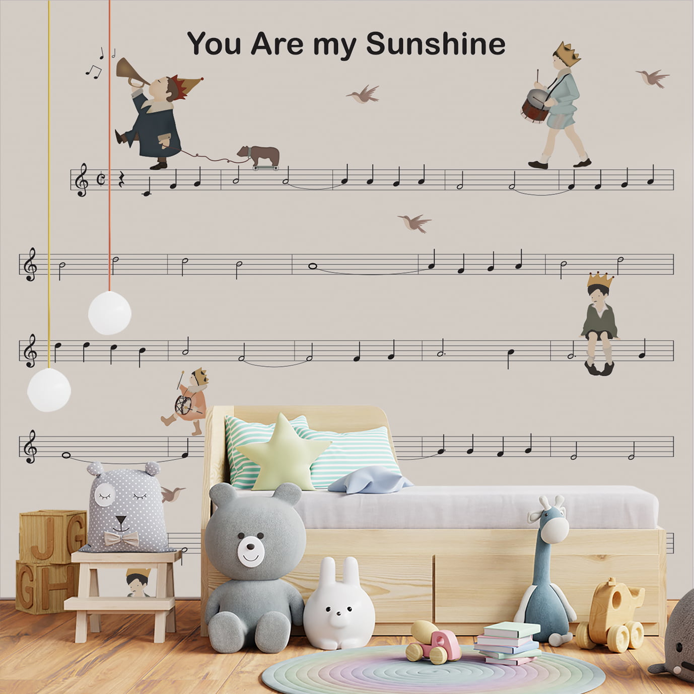 Papel de Parede Infantil Musical You Are my Sunshine