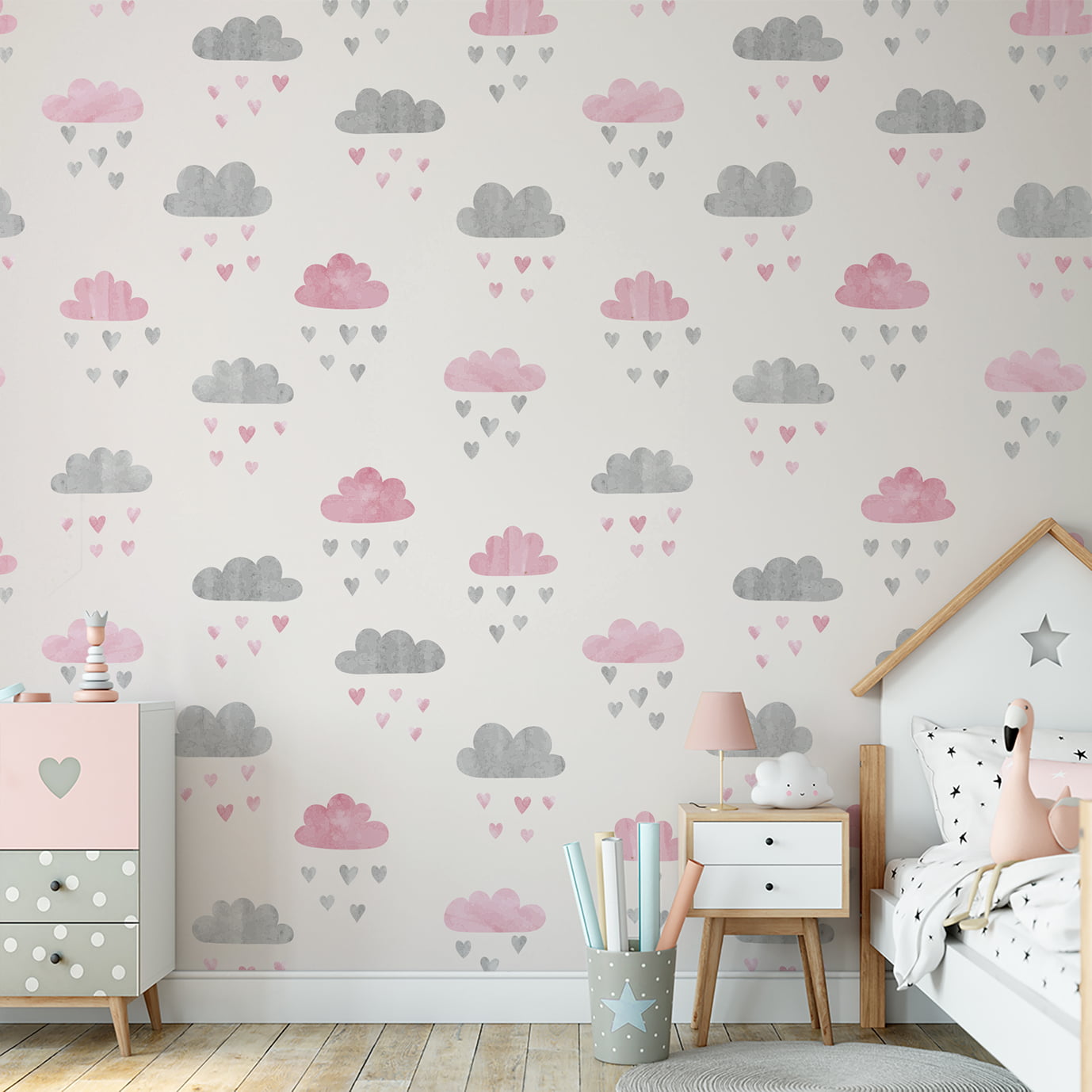 Papel de Parede Infantil Nuvens