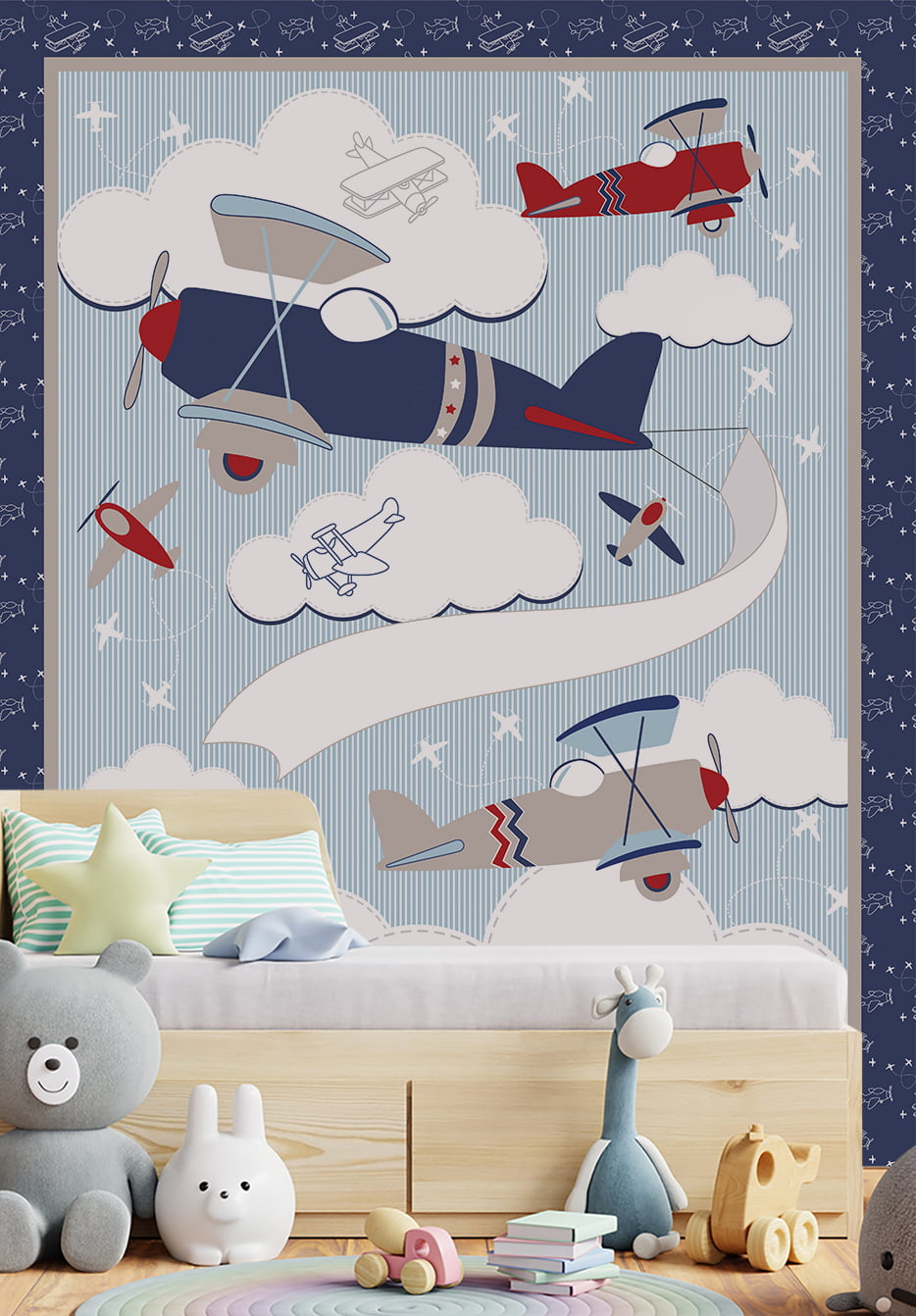 Papel de Parede Infantil Aviões