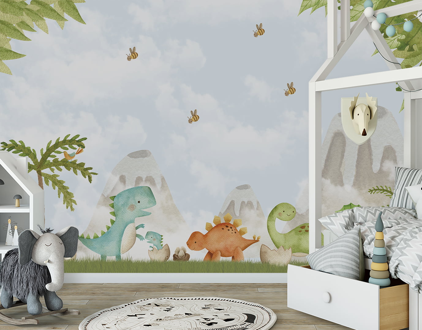 Adesivo Parede Infantil Bebê Desenho Dinossauro Safari Animais Lindos Super  Fofos Decoração Quarto HD