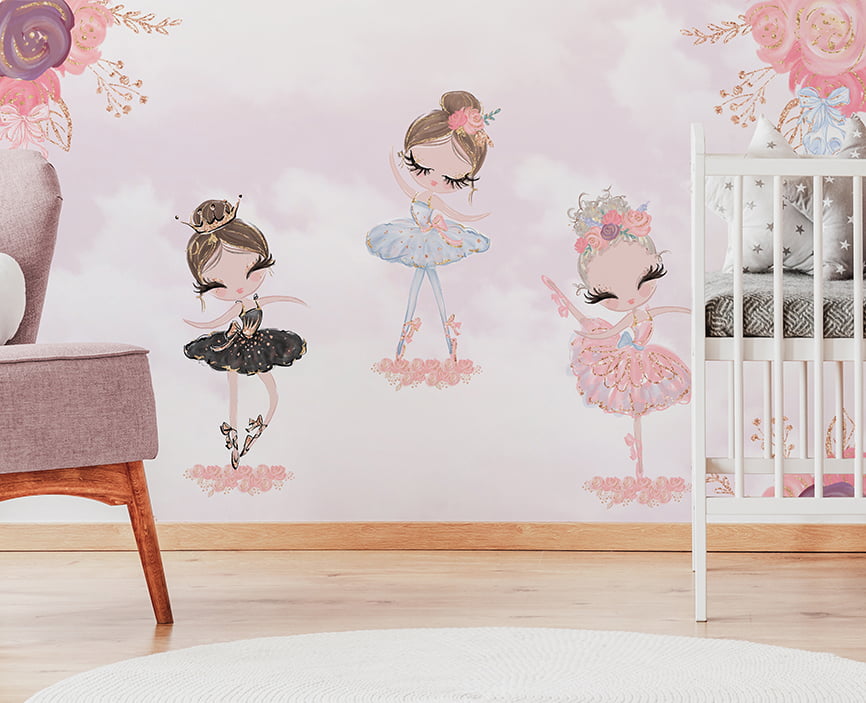 Papel de Parede Infantil Bailarinas