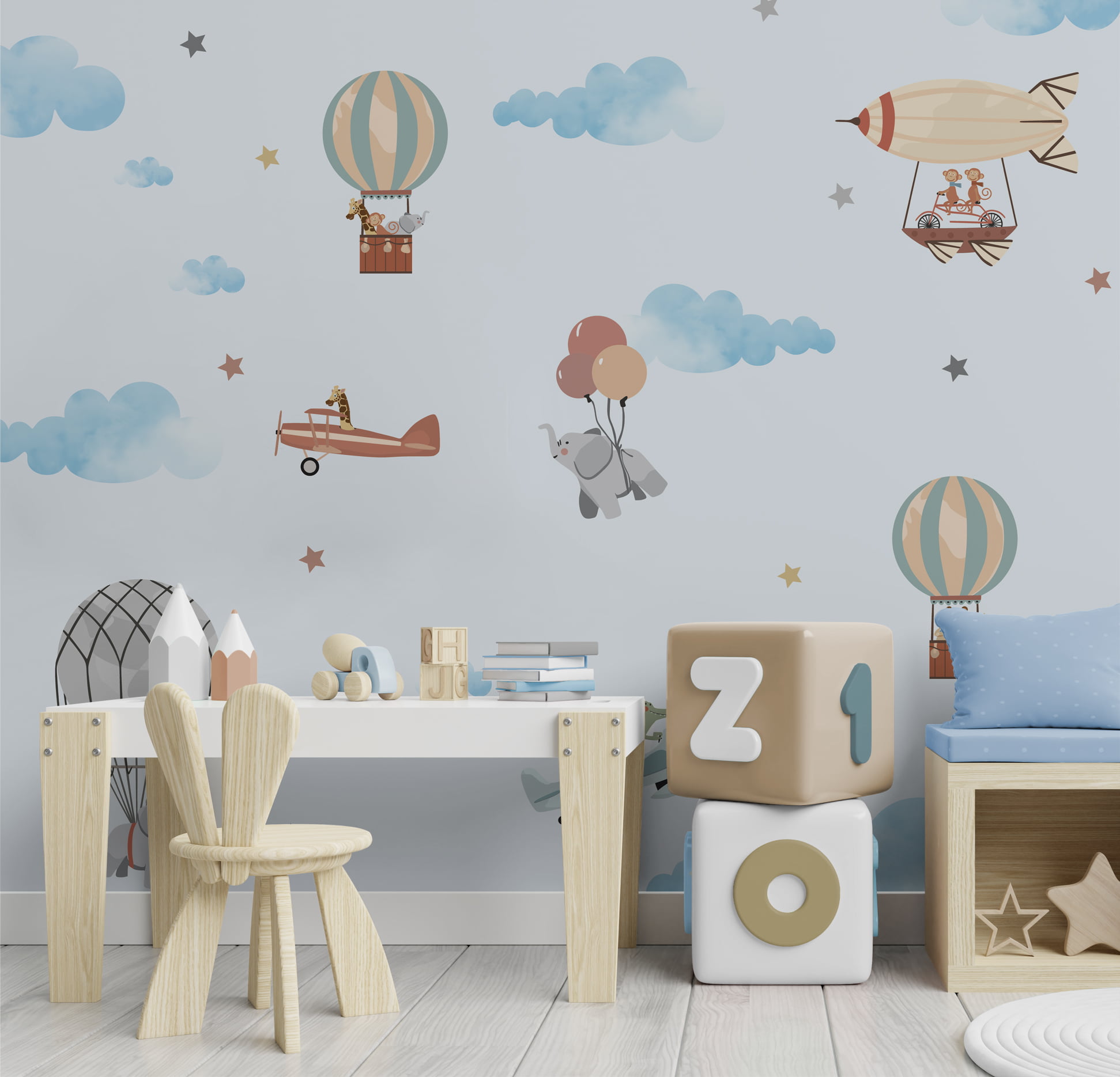 Papel De Parede Florais Borboletas Quarto Infantil Bebê VR588