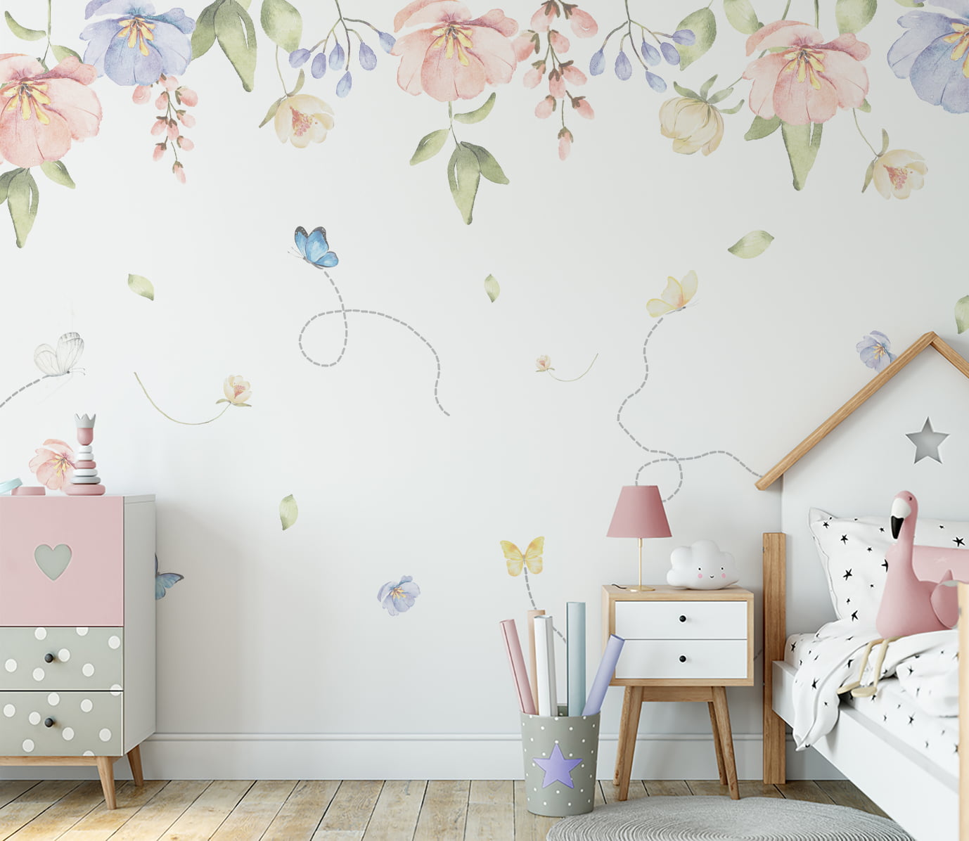 Papel De Parede Jardim Encantado Borboletas 
