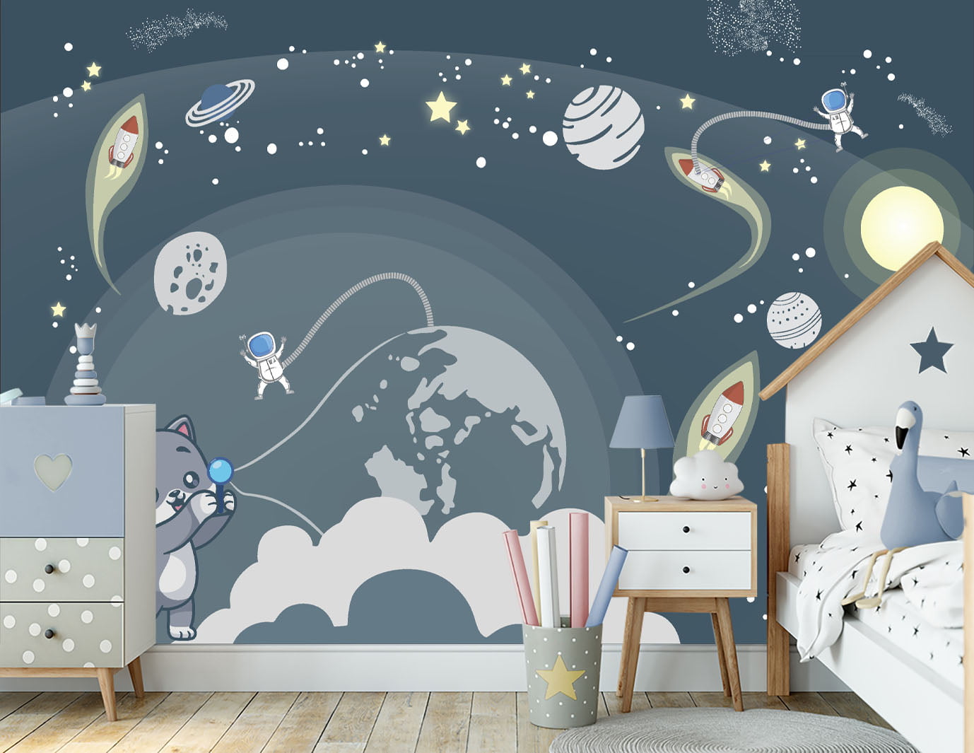 Papel De Parede Gato Espaço Sideral