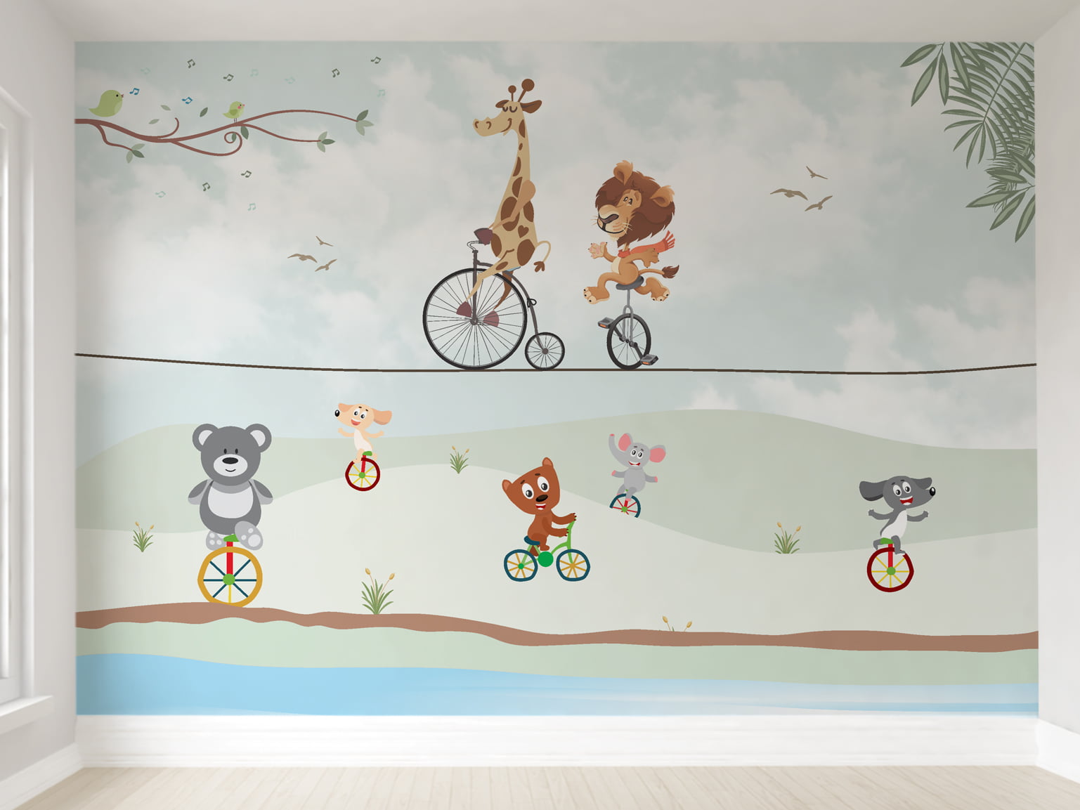 Papel de Parede Infantil Safari