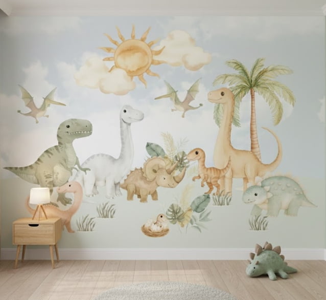 PAPEL DE PAREDE DINOSSAUROS NA FLORESTA
