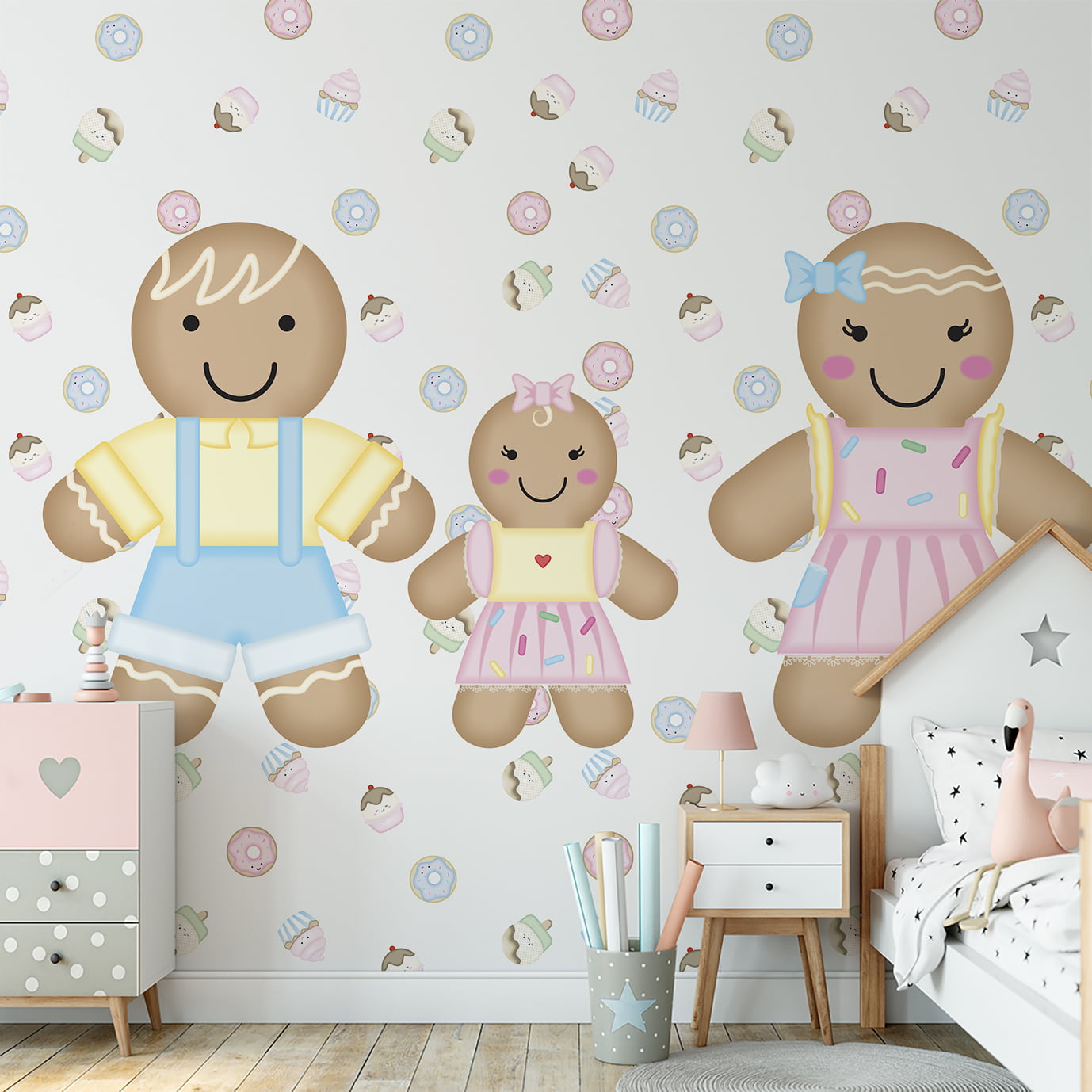 Papel de Parede bolachinha docinho Infantil