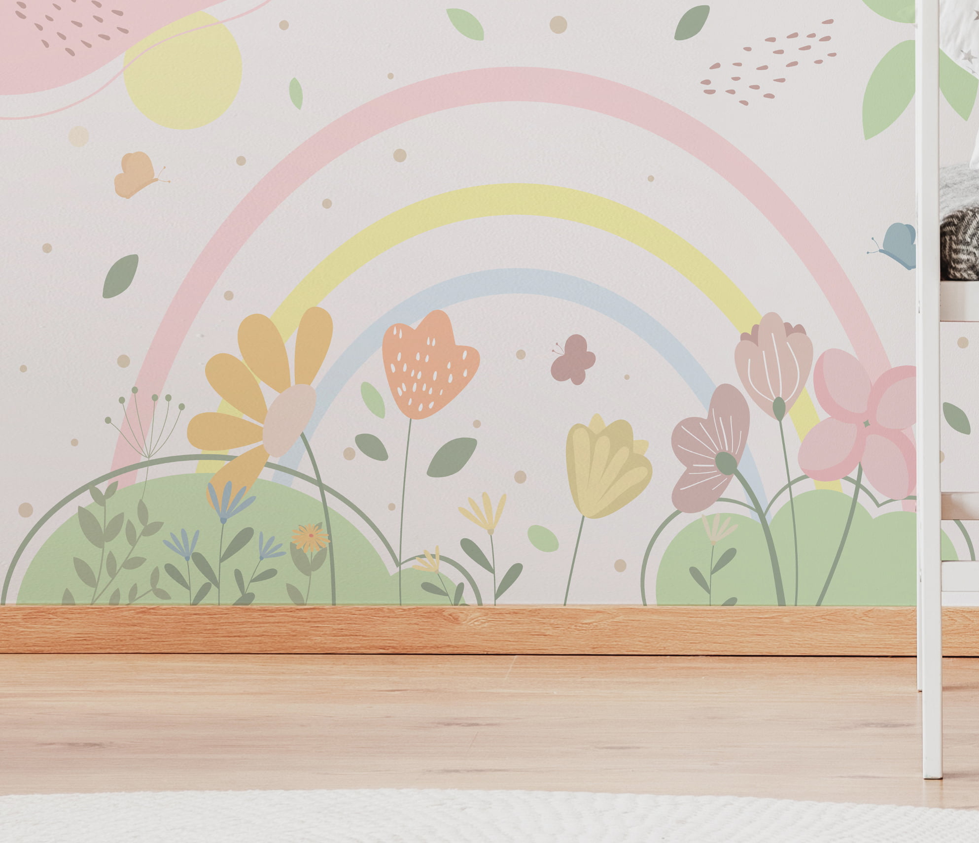 Papel de parede Infantil Floral Arco-iris - VR605