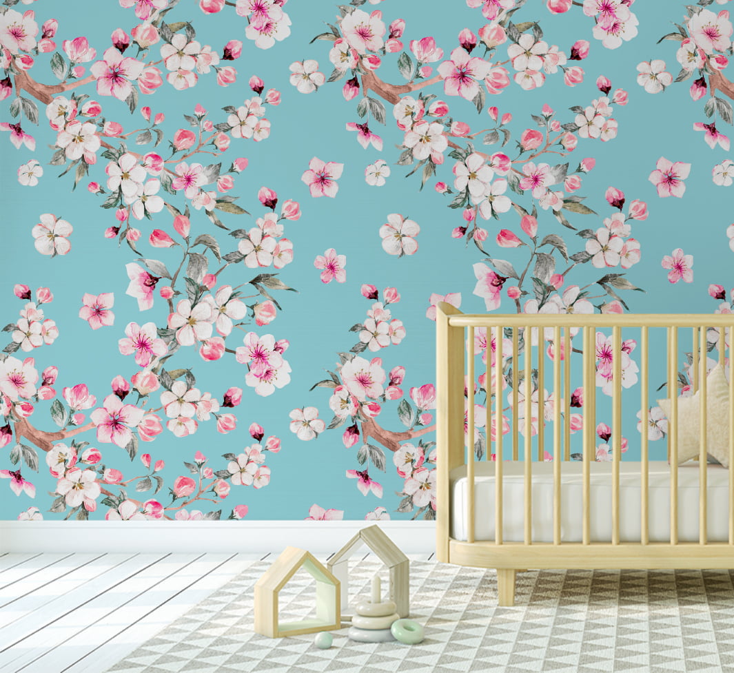 Papel de Parede Floral Infantil