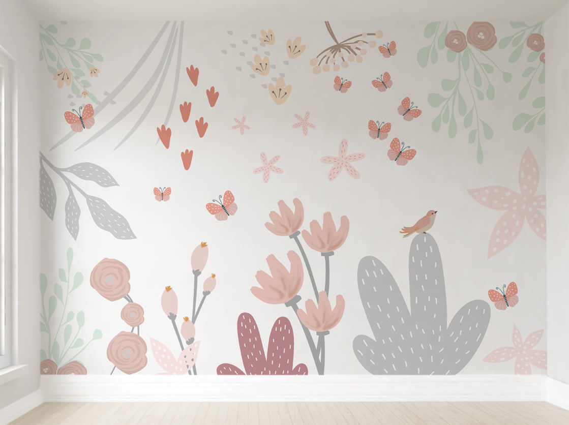 Papel de Parede Infantil Floral