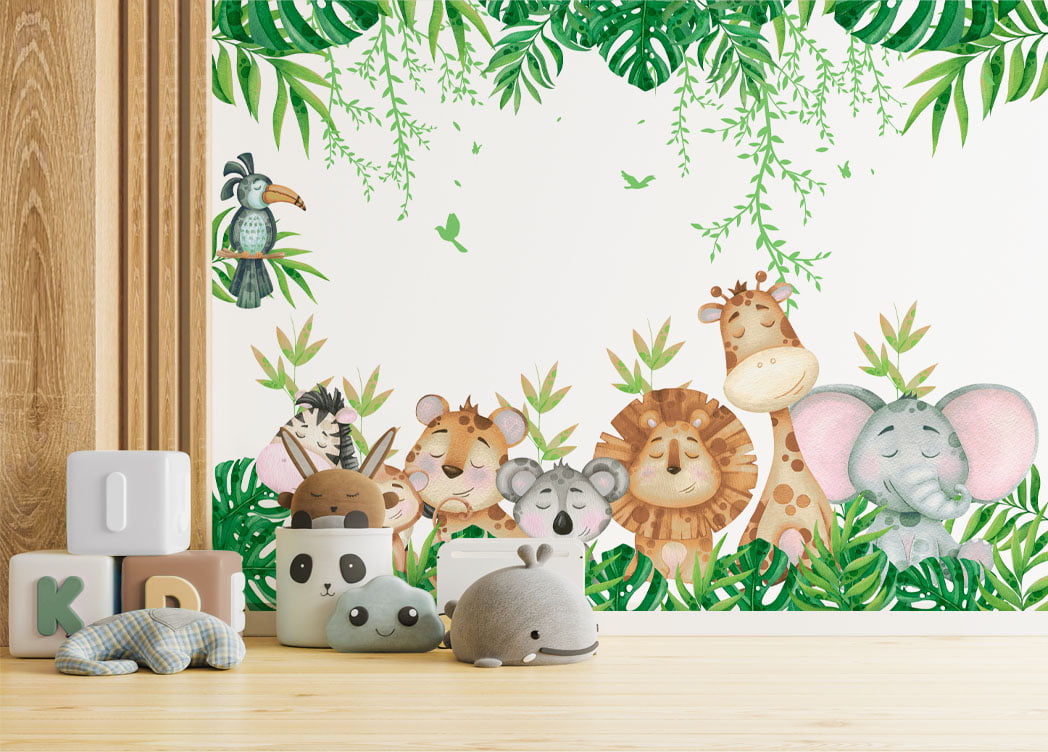 Papel de Parede Infantil Safari Amiguinhos da Floresta