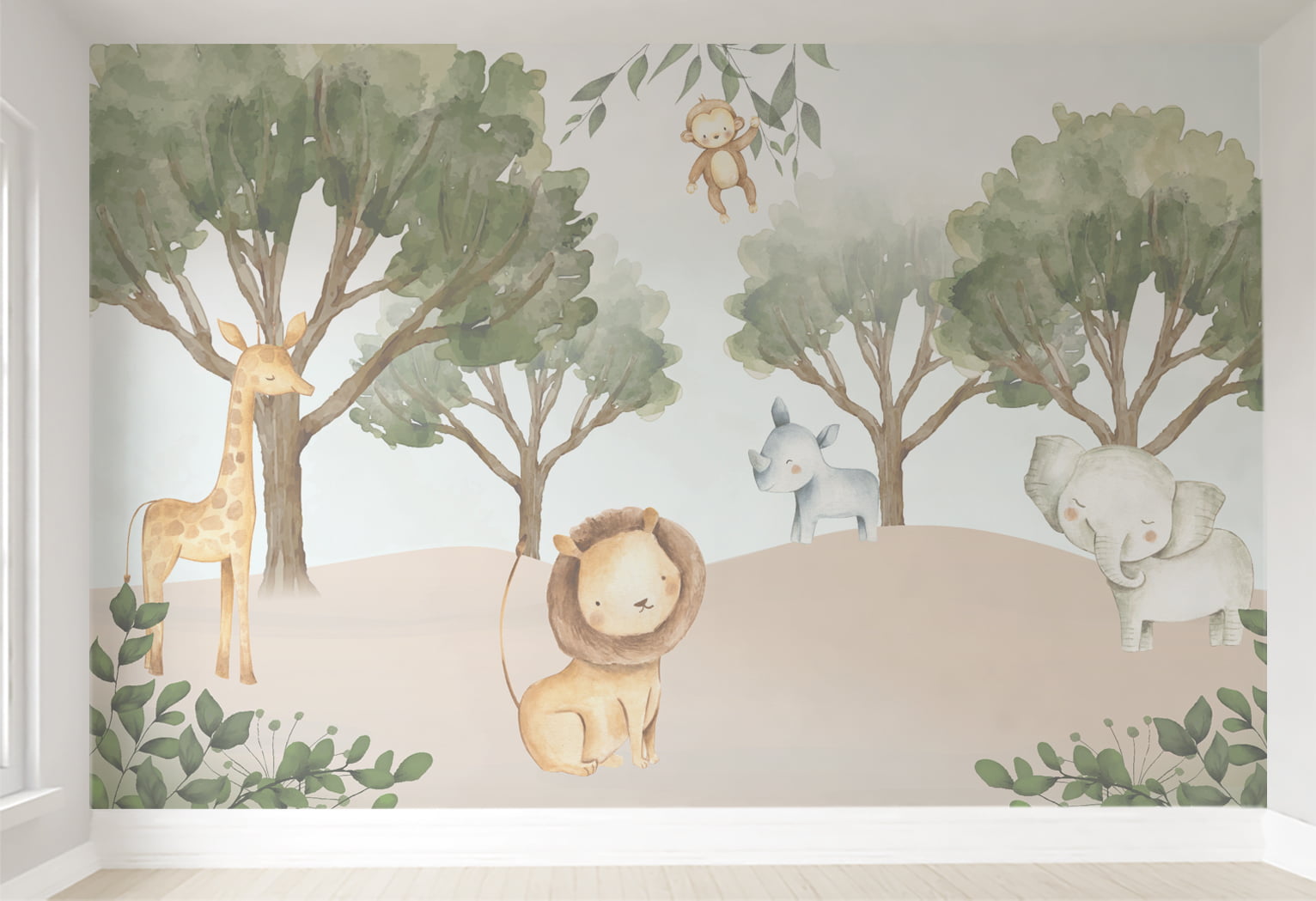 Papel de Parede Infantil Safari Floresta