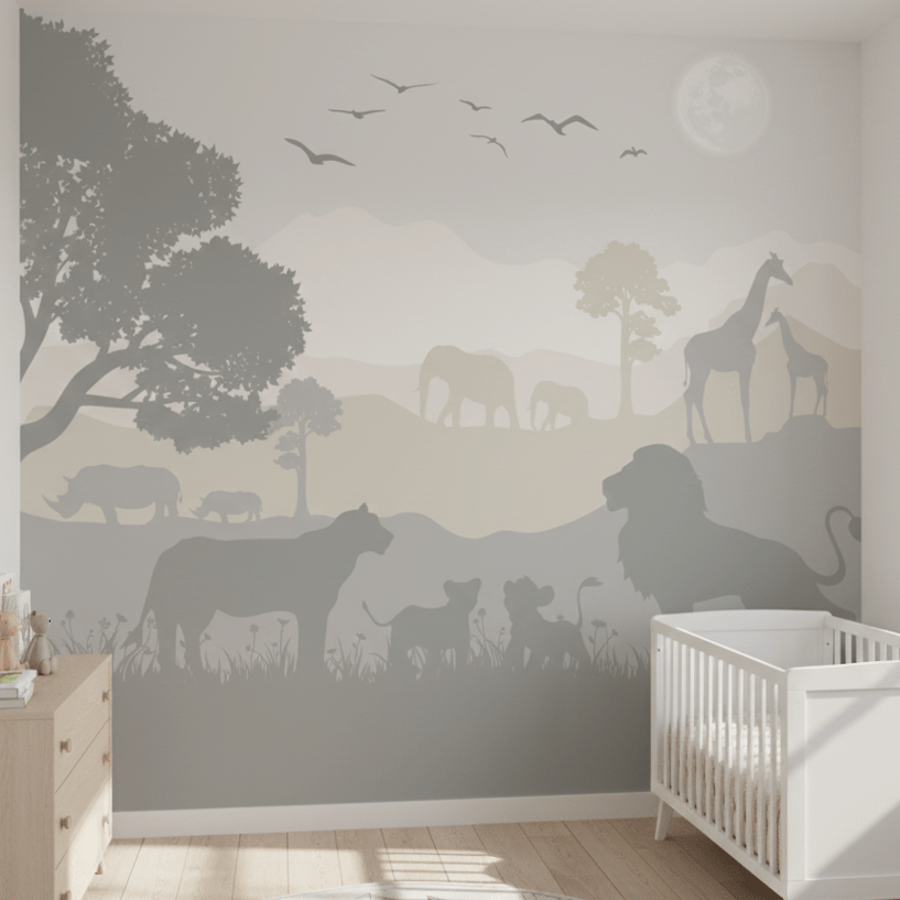 PAPEL DE PAREDE INFANTIL SAFARI ANIMAIS - VR786