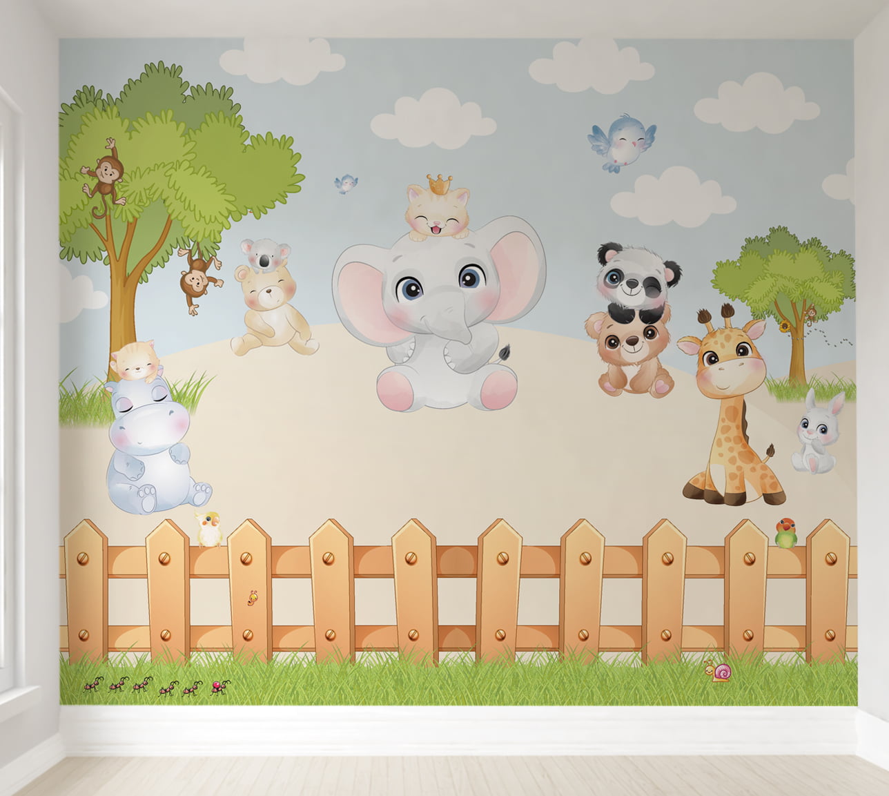 Papel de Parede Infantil Safari Baby