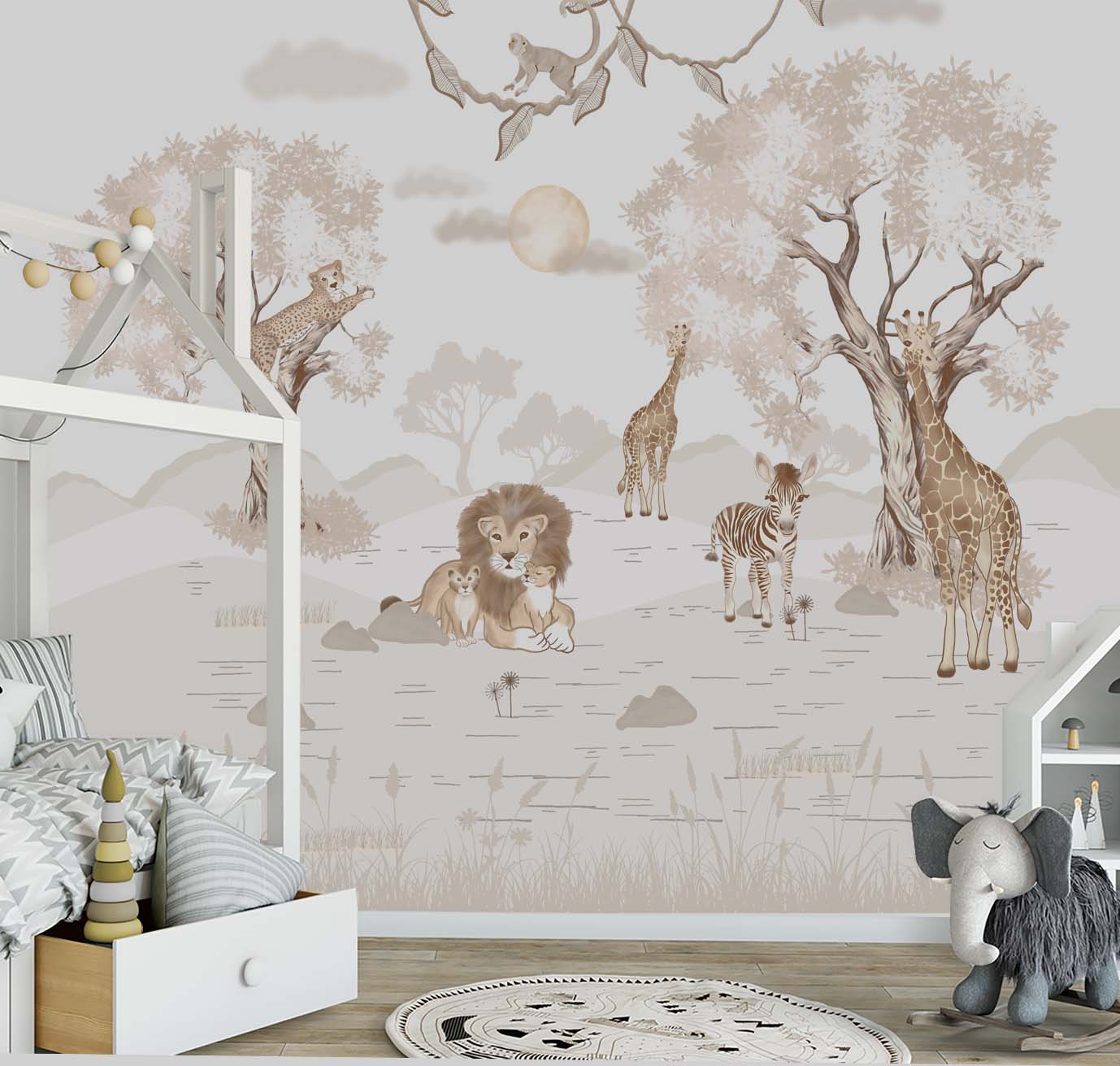 Papel de Parede Infantil Safári Bebê – VR754
