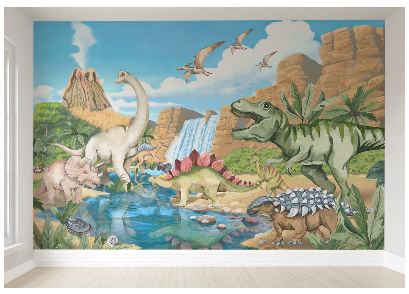 Papel de Parede Infantil Dinossauros, Papel Adesivo