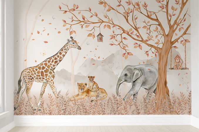 Papel de Parede Infantil Safari