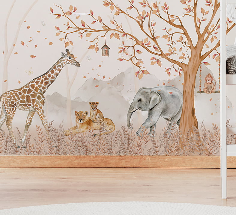 Papel de Parede Infantil Safári