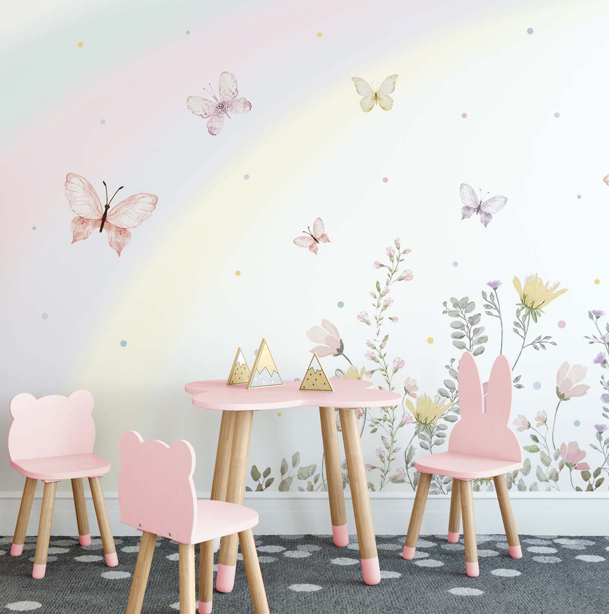 Papel De Parede Borboletas Jardim Encantado Infantil 