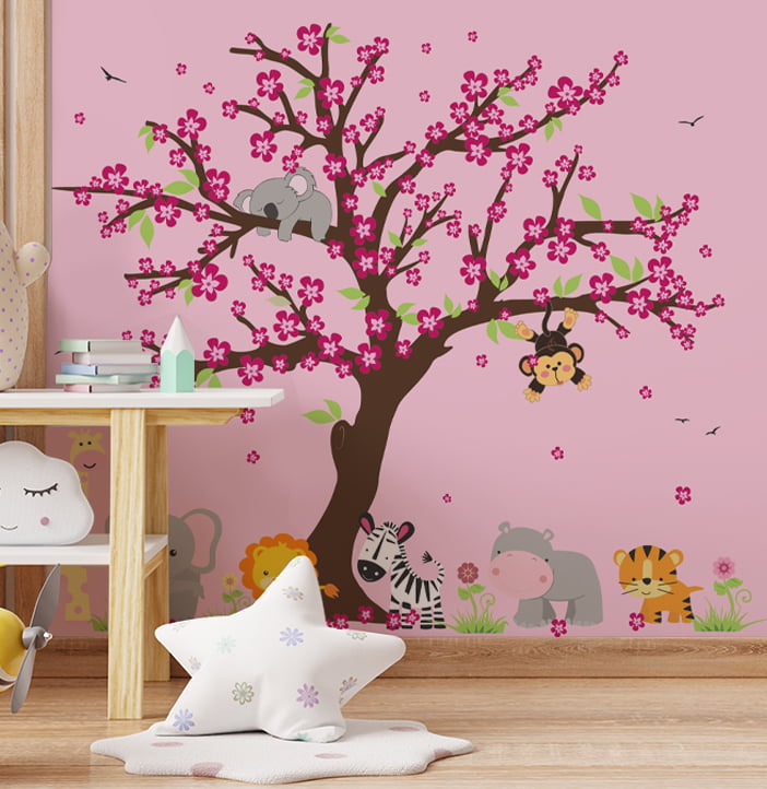 Papel de Parede Safari Floral