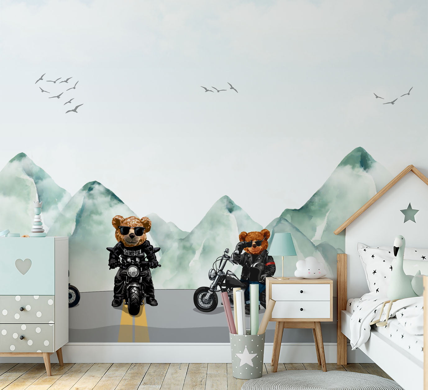Papel De Parede Ursinhos Motoqueiros