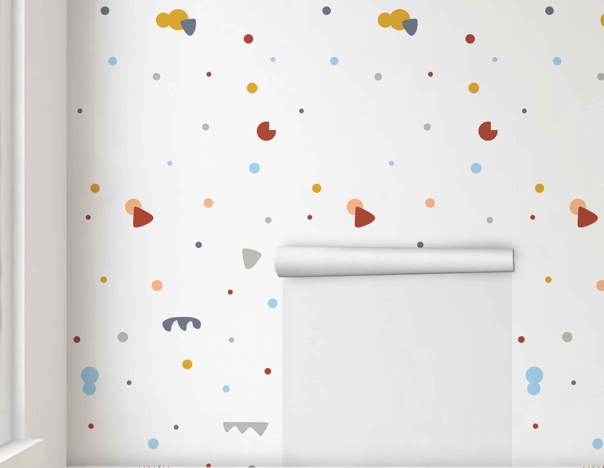 Papel de Parede Abstrato Infantil Colorido Rolo 3m - VRC527