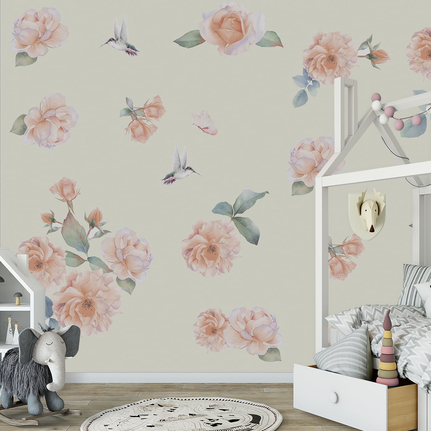 Papel de parede safari infantil para quarto de bebê adesivo ursinha bailarina 