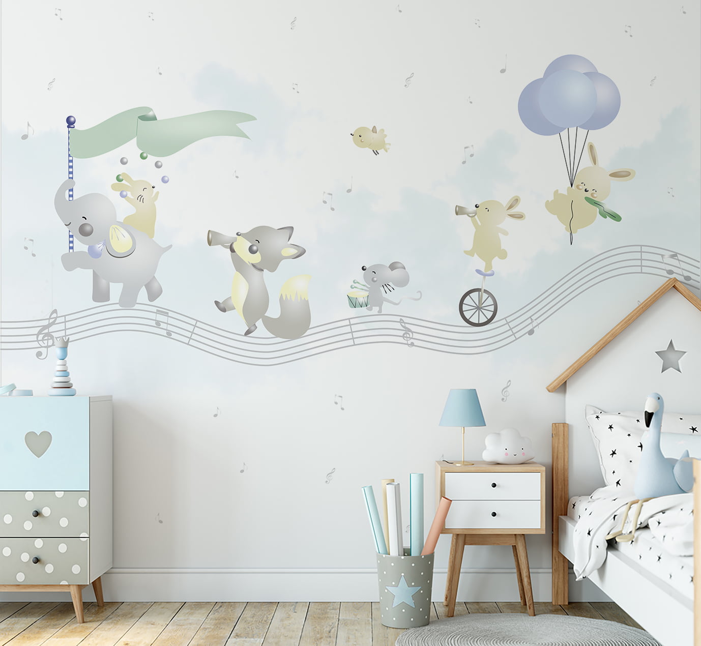 Papel de Parede Infantil Safari Musical