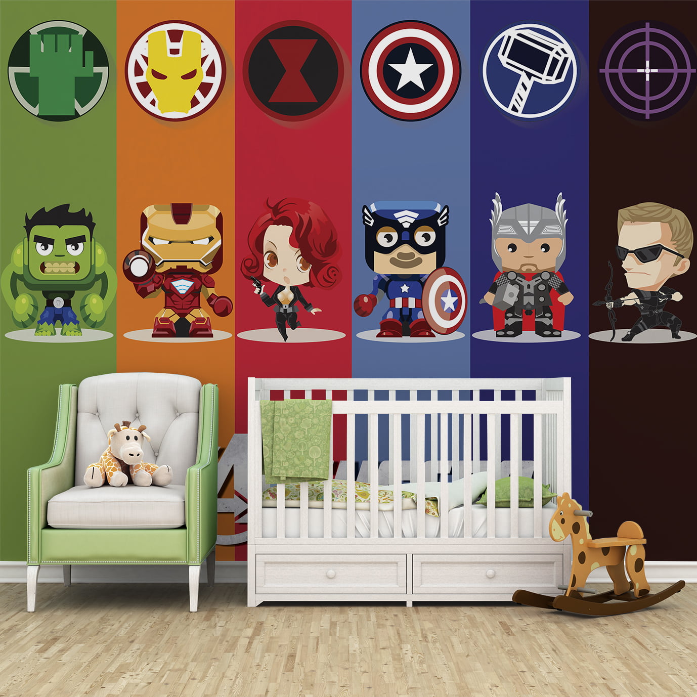 Quadro super heroi e menina bebe