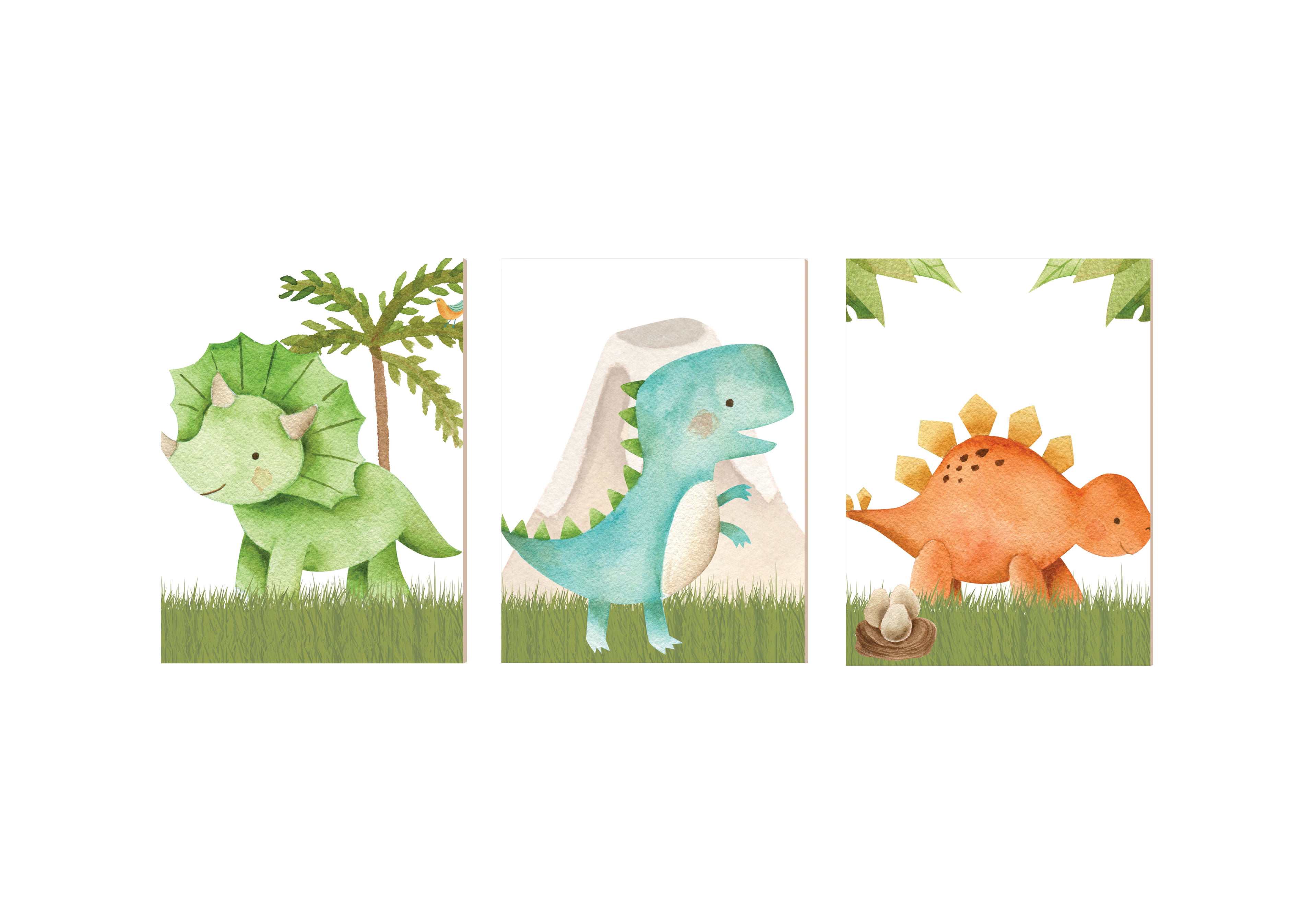 Placas Decorativas Dinossauros Menino Verde - PC274