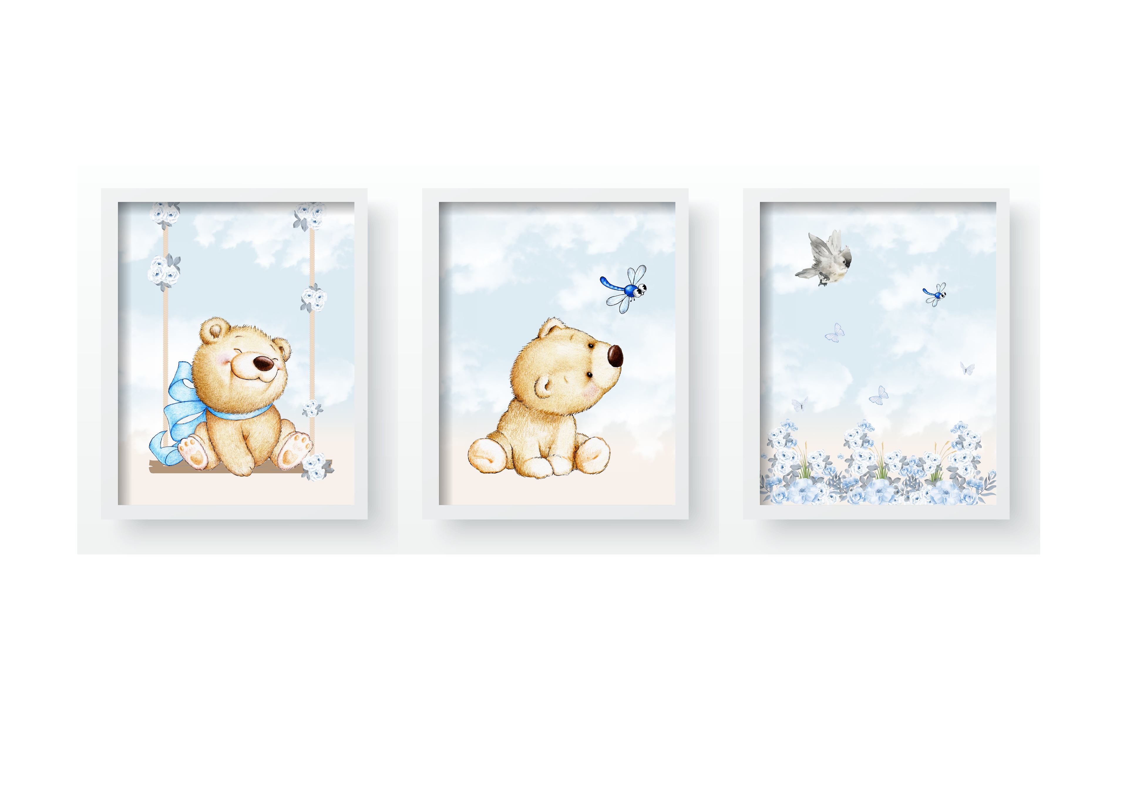 Quadro Decorativo Infantil de parede Floral Rosas