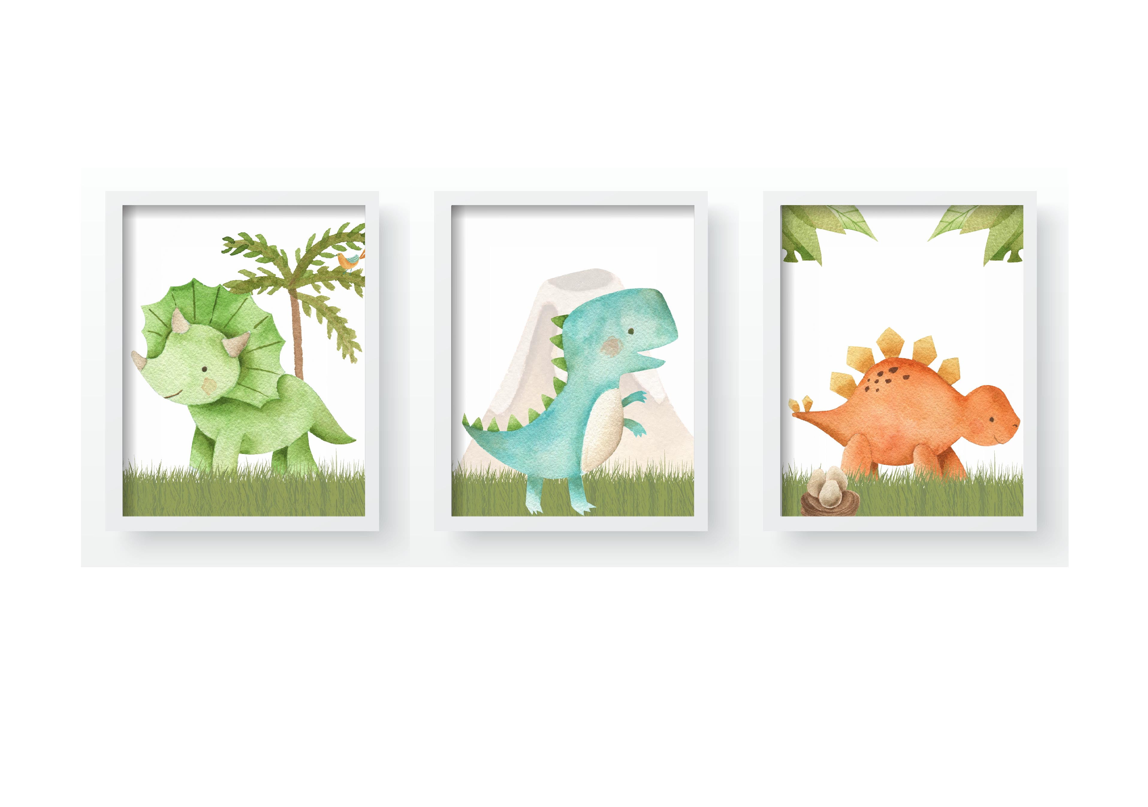 Quadro Decorativo Infantil Personalizado Dinossauros Menino Moldura MDF QD274 Papel de parede  infantil, Enxovais para Bebê, Kits Berço, Kit Cama, faixa decorativa, régua do crescimento, quadros decorativos infantil.