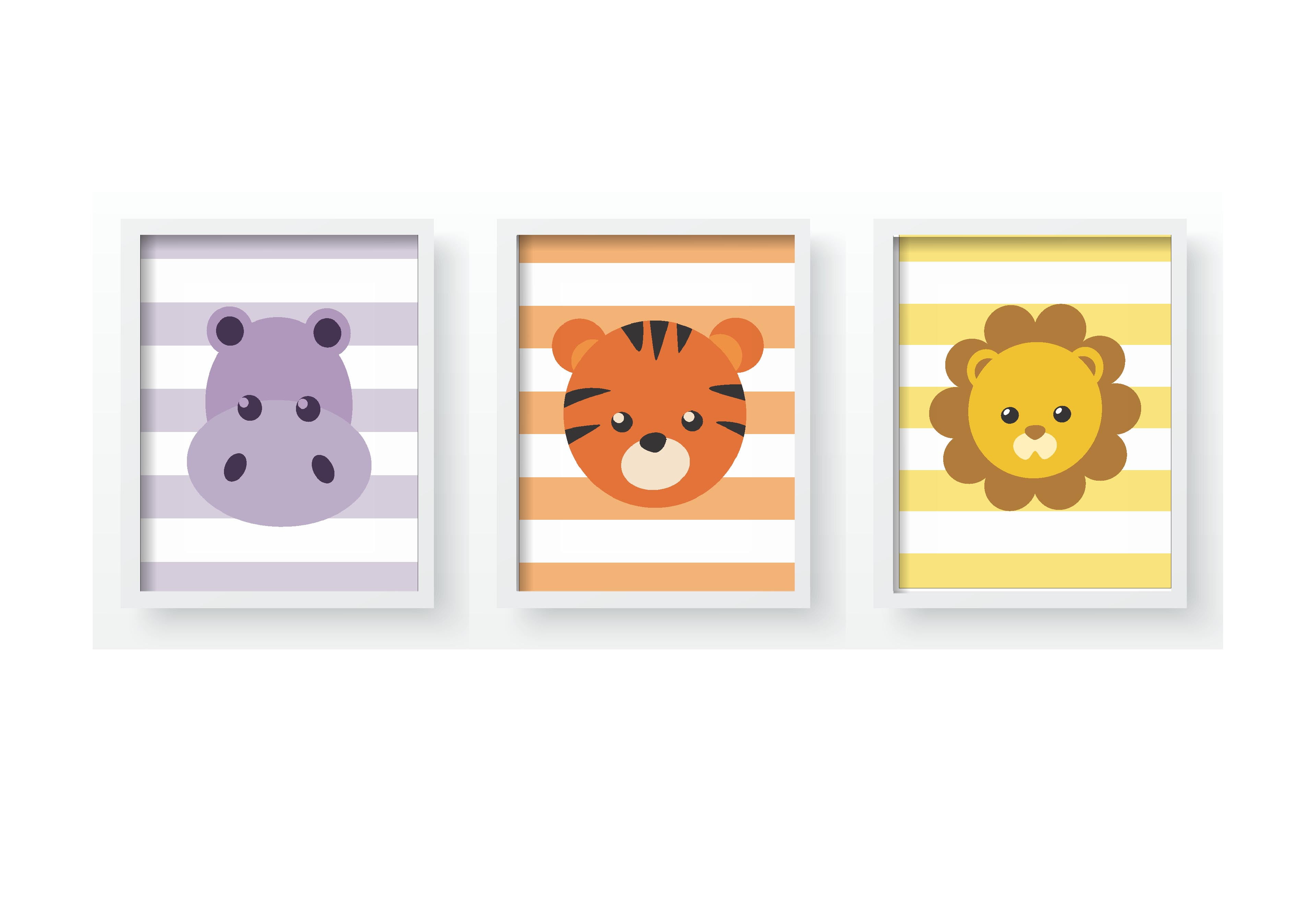 Quadro Decorativo Infantil Personalizado Moldura MDF Safari Baby QD226 Papel de parede  infantil, Enxovais para Bebê, Kits Berço, Kit Cama, faixa decorativa, régua do crescimento, quadros decorativos infantil.