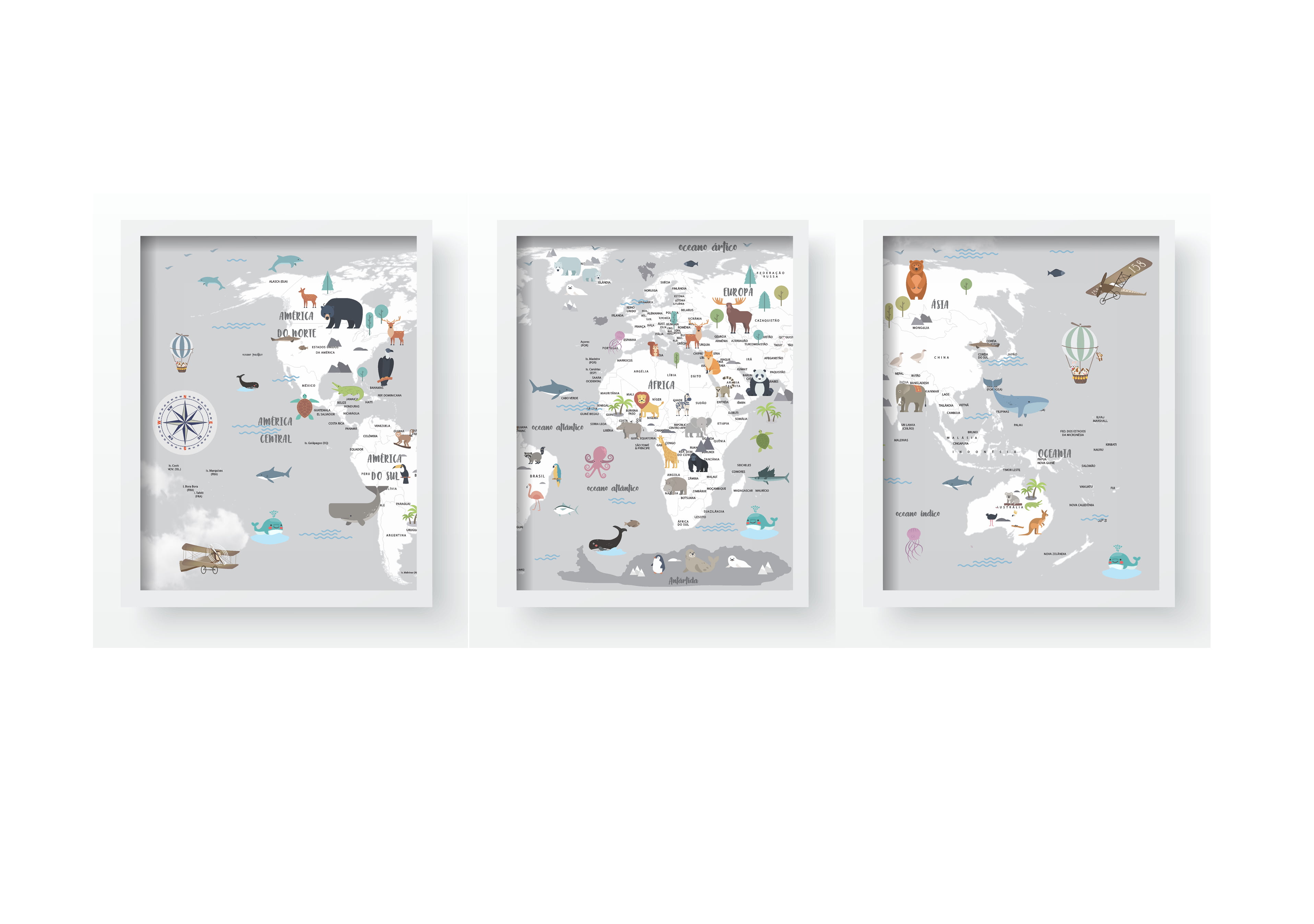 Quadros Decorativos mapa mundial