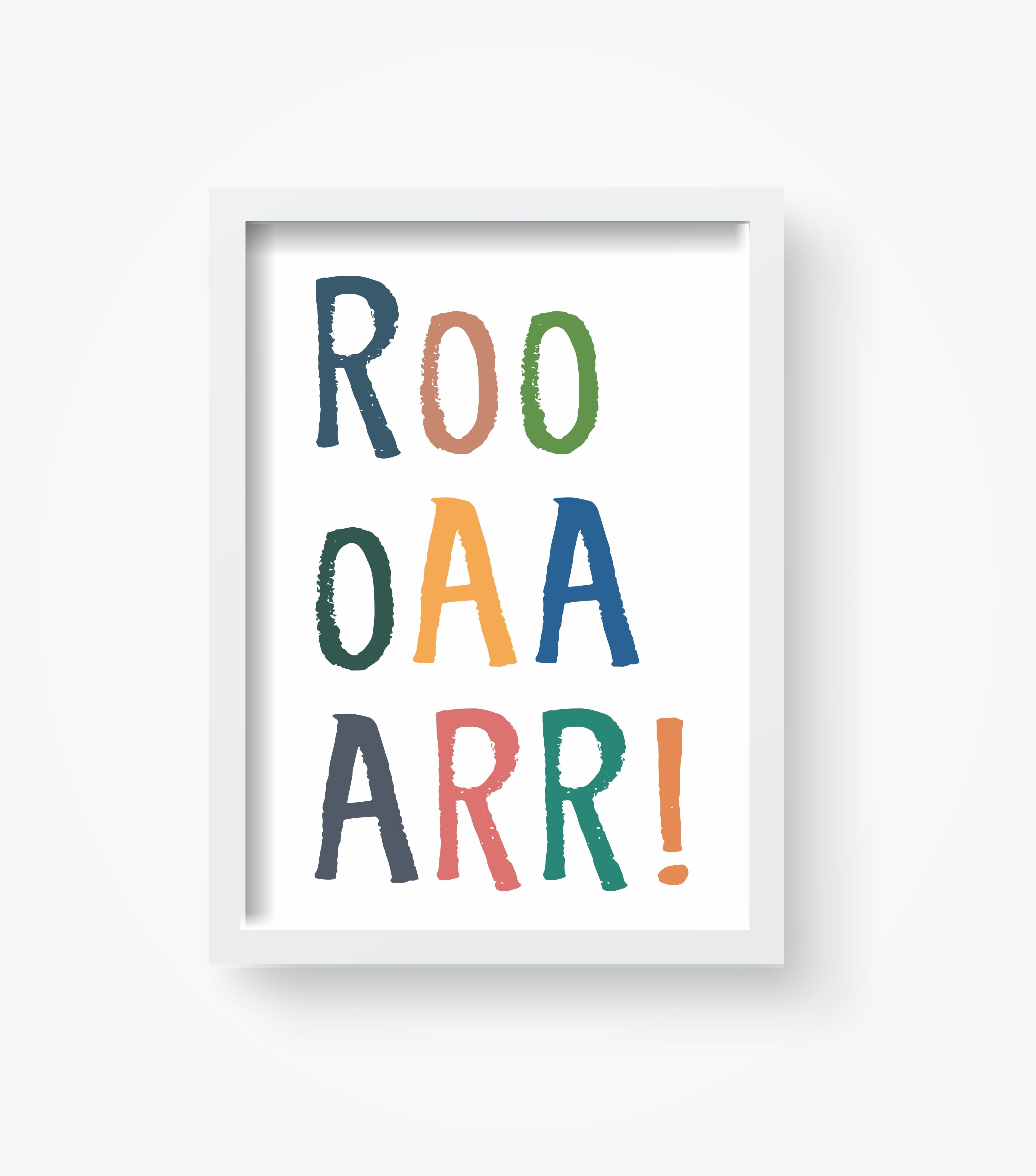 Quadro Infantil Desenho Dinossauro Verde Roar