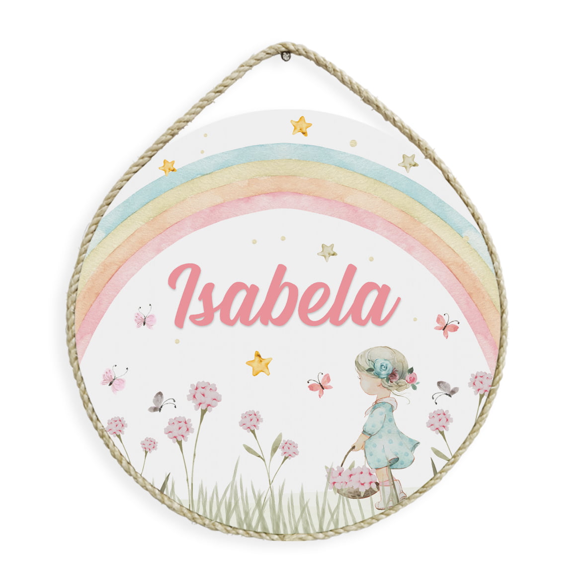 Porta Maternidade Menina Jardim