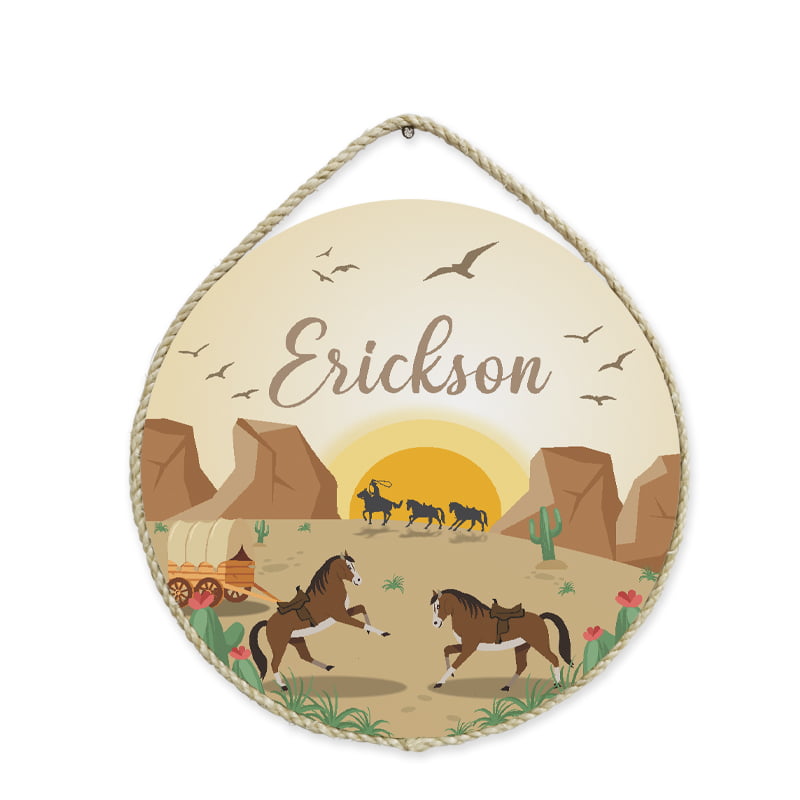 Porta Maternidade de Cowboy Faroeste MDF Personalizado